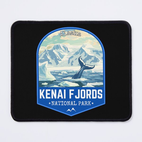 Item preview, Kenai Fjords National Park in Alaska, USA Retro Travel Art Emblem designed and sold by MaateoDesign.