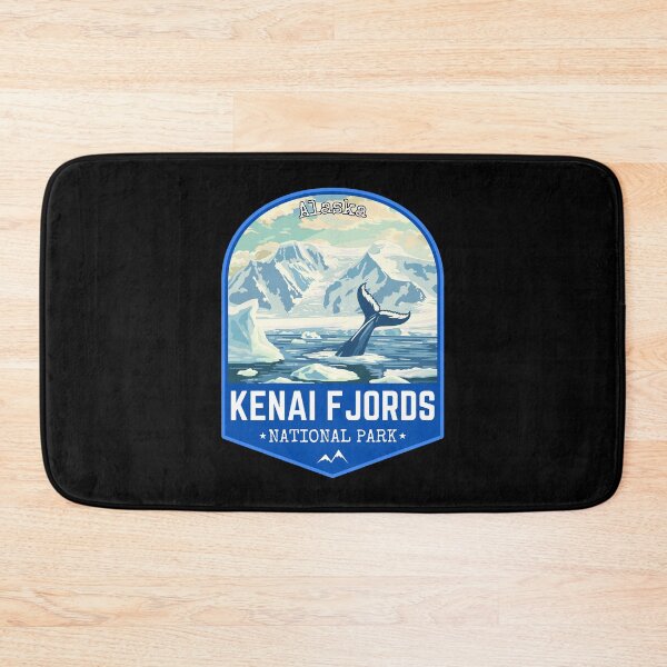 Item preview, Kenai Fjords National Park in Alaska, USA Retro Travel Art Emblem designed and sold by MaateoDesign.