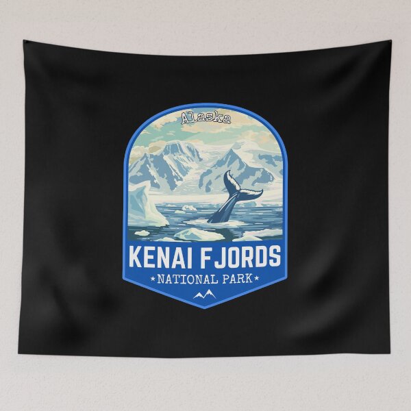 Item preview, Kenai Fjords National Park in Alaska, USA Retro Travel Art Emblem designed and sold by MaateoDesign.