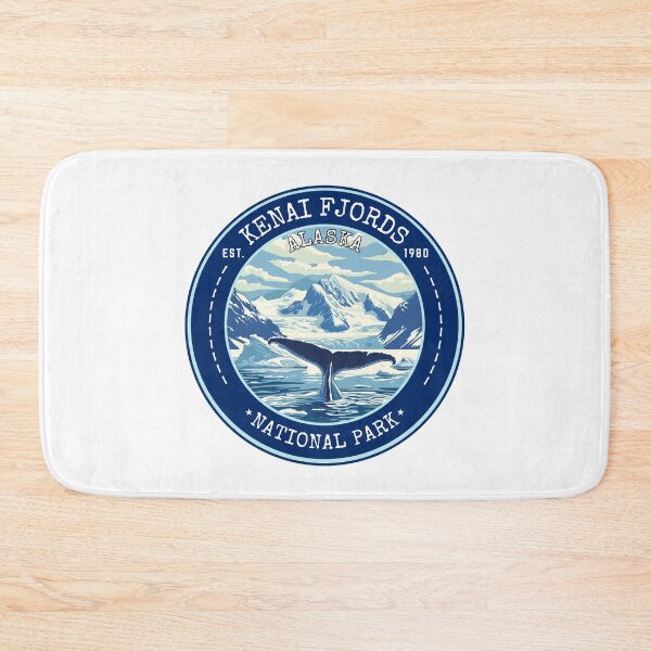 Item preview, Kenai Fjords National Park in Alaska, USA Vintage Travel Art Circle Emblem designed and sold by MaateoDesign.
