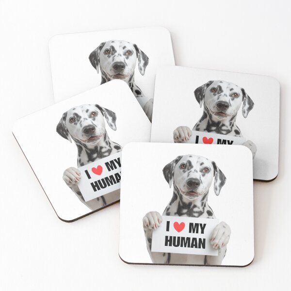 Item preview, Cute Dalmatian dog with Signboard I love my Human  designed and sold by LazyOwlStore.