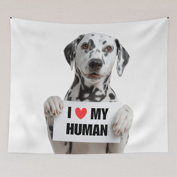 Item preview, Cute Dalmatian dog with Signboard I love my Human  designed and sold by LazyOwlStore.