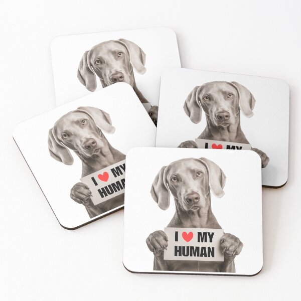 Item preview, Cute Weimaraner dog with Signboard I love my Human  designed and sold by LazyOwlStore.
