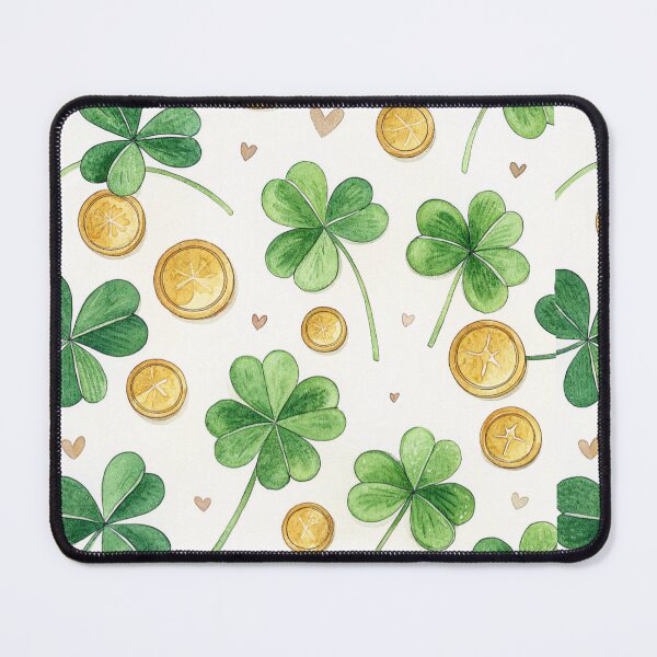 Item preview, Golden four-leaf clovers and coins , lucky symbol. designed and sold by Lucky 777.