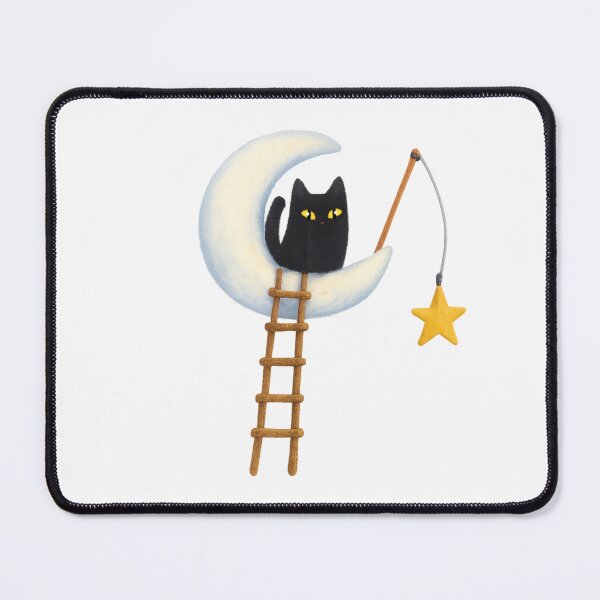 Item preview, Naughty Black Cat Star Fishing On Moon designed and sold by TheWishingShed.