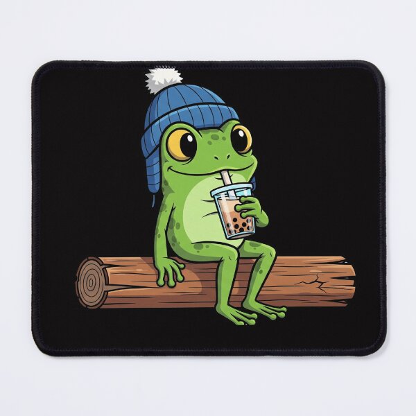 Item preview, Chill Frog Drinking Boba Tea in Beanie T-Shirt designed and sold by InstantInkTs.