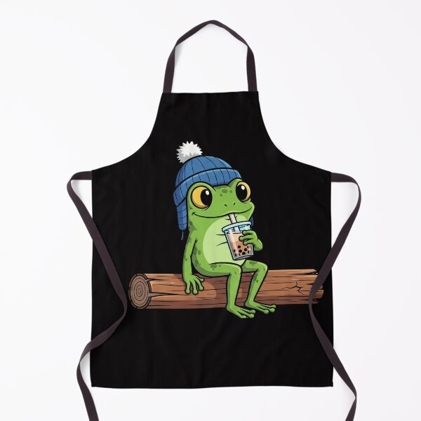 Item preview, Chill Frog Drinking Boba Tea in Beanie T-Shirt designed and sold by InstantInkTs.