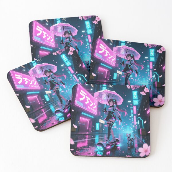 Item preview, Neon girl and robo cat designed and sold by Zeratoul.