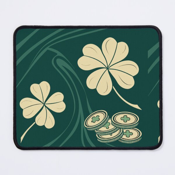 Item preview, Golden four-leaf clovers and coins , lucky symbols. designed and sold by Lucky 777.