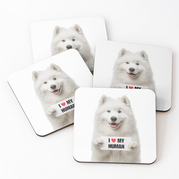 Item preview, Cute Samoyed dog with Signboard I love my Human  designed and sold by LazyOwlStore.