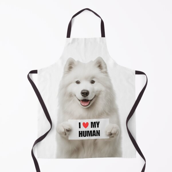 Item preview, Cute Samoyed dog with Signboard I love my Human designed and sold by LazyOwlStore.