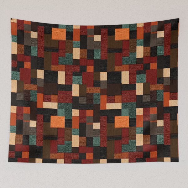 Item preview, A warm geometric patchwork of textured earthy color blocks. designed and sold by Piotrek0001.