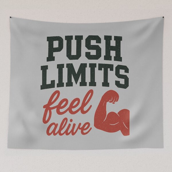 Item preview, Push Limits Feel Alive – Colorful Motivational Gym Design designed and sold by ArthUpscale.