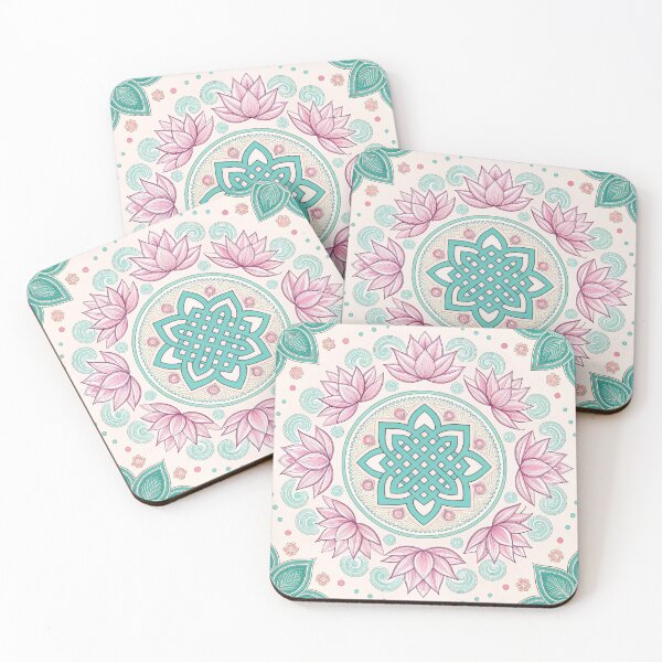 Item preview, Tibetan endless knot & lotus flowers, lucky symbols. designed and sold by Lucky 777.