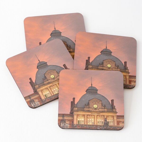 Item preview, Norwich Train Station at Sunset Photo Print designed and sold by MyriadNorfolk.