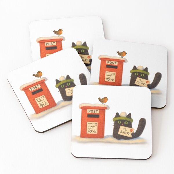 Item preview, Naughty Cat Posting Letter To Santa - With Robin  designed and sold by TheWishingShed.