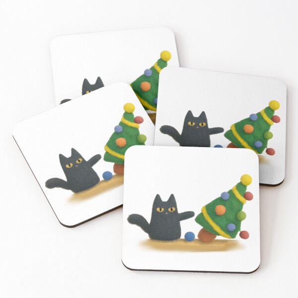 Item preview, Naughty Black Cat Knocking Over Christmas Tree designed and sold by TheWishingShed.