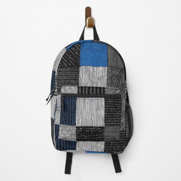 Item preview, Modern patchwork with a blue accent and hand-drawn textures. designed and sold by Piotrek0001.