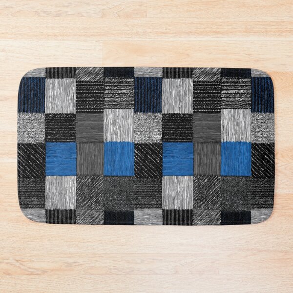 Item preview, Modern patchwork with a blue accent and hand-drawn textures. designed and sold by Piotrek0001.