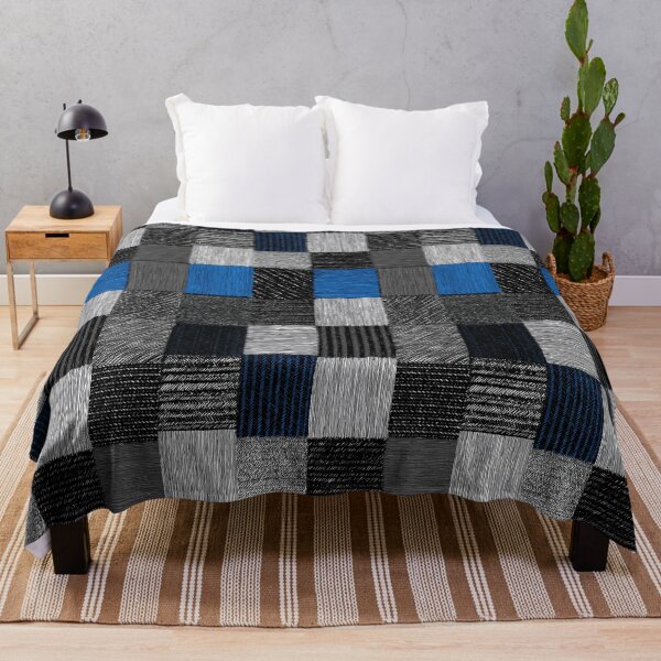 Item preview, Modern patchwork with a blue accent and hand-drawn textures. designed and sold by Piotrek0001.