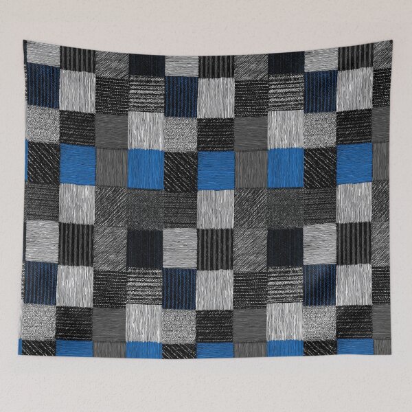 Artikelvorschau, Modernes Patchwork mit blauem Akzent und handgezeichneten Texturen. entworfen und verkauft von Piotrek0001.