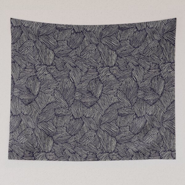 Item preview, Hand-drawn striped pattern on a dark navy background. designed and sold by Piotrek0001.
