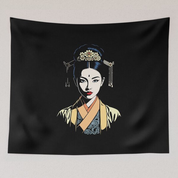 Item preview, Traditional Chinese Woman Vector Design designed and sold by Ovitees.
