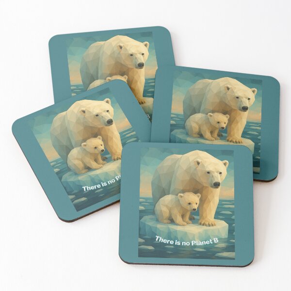 Item preview, Drifting Home – Polar Bear and Cub on Melting Ice | Climate Change Art designed and sold by GeoWild Designs.