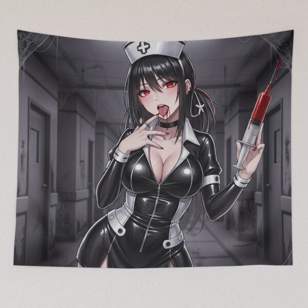 Item preview, Bloody Nurse Waifu – Creepy Cute Anime Girl Halloween Fetish Nurse designed and sold by GerwantSHOP.