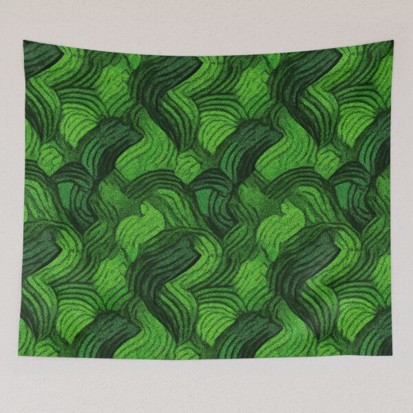 Item preview, Abstract organic wavy pattern in shades of lush green. designed and sold by Piotrek0001.