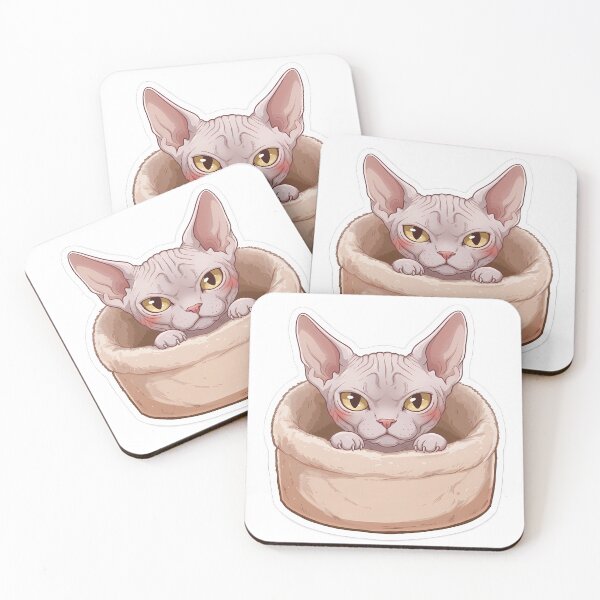 Item preview, Cute Sphynx Cat Cozy in Fluffy Bed designed and sold by DESIGNPP.