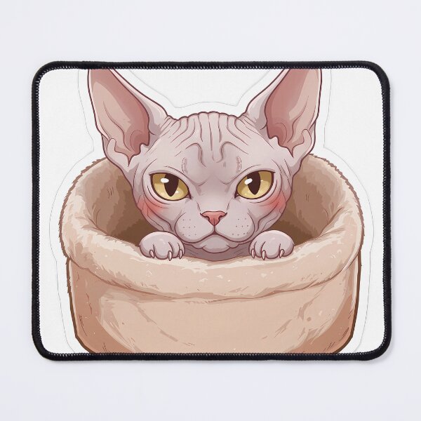 Item preview, Cute Sphynx Cat Cozy in Fluffy Bed designed and sold by DESIGNPP.
