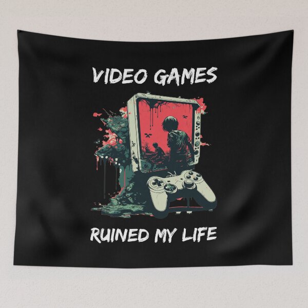 Item preview, Video Games Ruined My Life Funny Gamer Art designed and sold by Apex Designs.