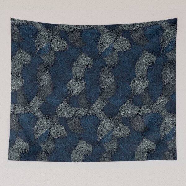 Item preview, Abstract floral petal pattern in deep shades of blue. designed and sold by Piotrek0001.