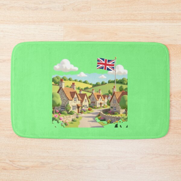 Item preview,  Cotswolds Hidden Villages in England 3D Cute Sketch with UK Flag,  designed and sold by PaintMeWorld.