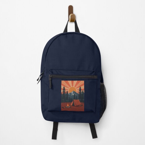 Item preview, Sunrise Camping – Retro Mountains, Tent and Campfire Outdoor Nature Design designed and sold by NoctaHike.