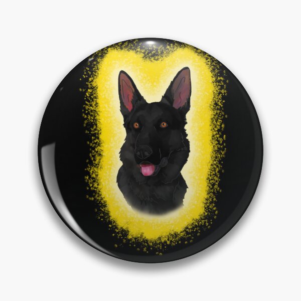 Artikelvorschau, Schwarzer deutscher Schäferhund, gelber Farbspritzer entworfen und verkauft von DawnCatcher20.