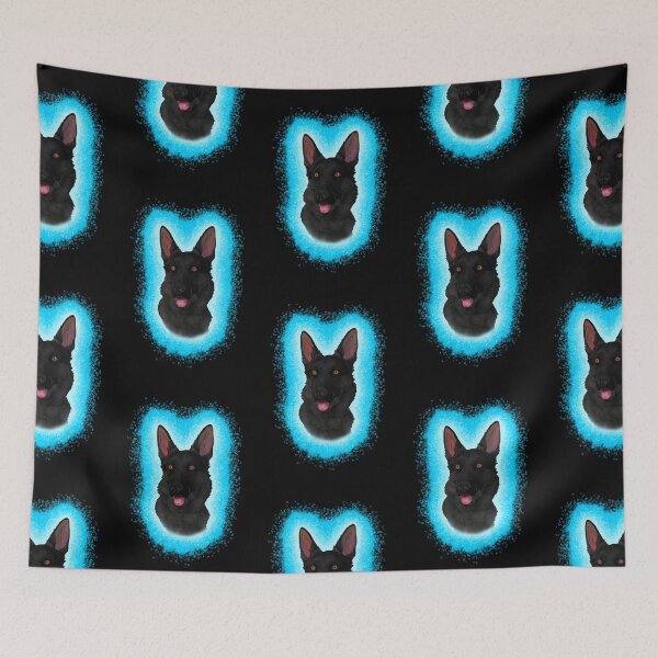 Item preview, Black German Shepard Light Blue Paint Splash designed and sold by DawnCatcher20.