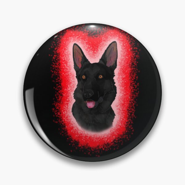 Artikelvorschau, Schwarzer deutscher Schäferhund, roter Farbspritzer entworfen und verkauft von DawnCatcher20.