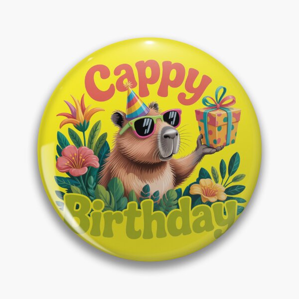 Item preview, Cappy Birthday Chill Capibara with Present designed and sold by Jatagan.
