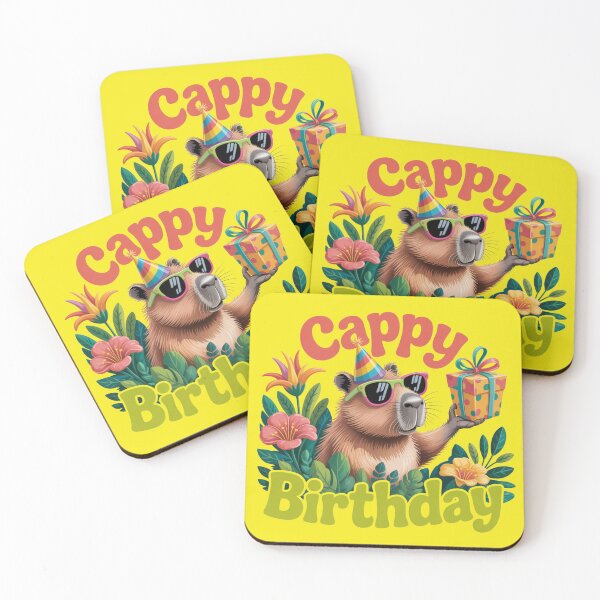 Item preview, Cappy Birthday Chill Capibara with Present designed and sold by Jatagan.
