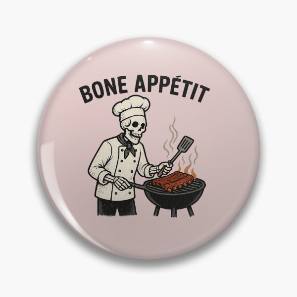 Item preview, Spooky chef skeleton grilling ribs designed and sold by unscriptedPixel.