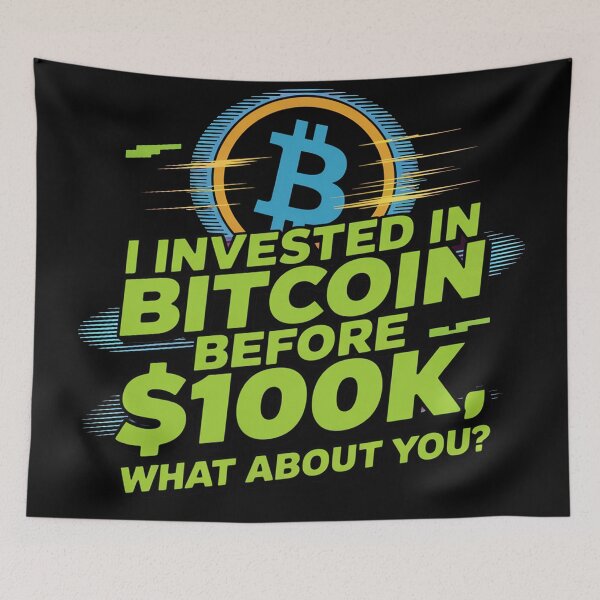 Item preview, I invested in bitcoin before 100k, bitcoin to the moon, bitcoin crypto designed and sold by NoetherSym.