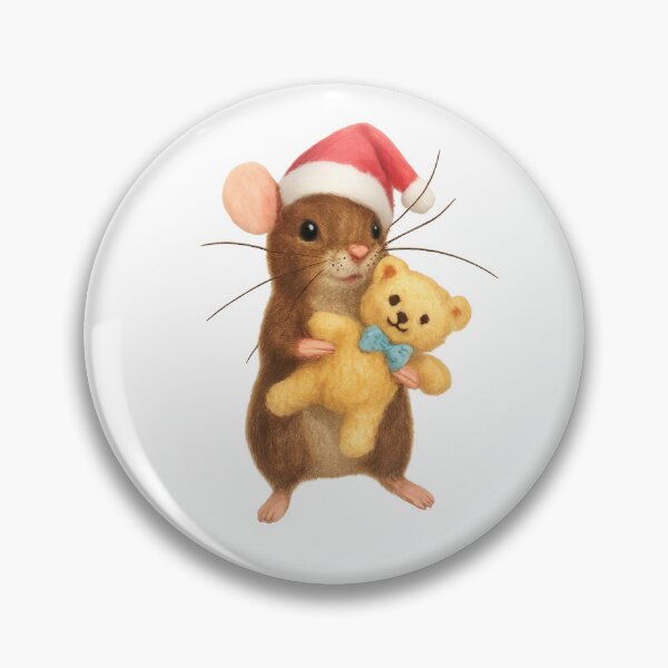 Item preview, Christmas Mouse With Tiny Teddy Bear designed and sold by TheWishingShed.