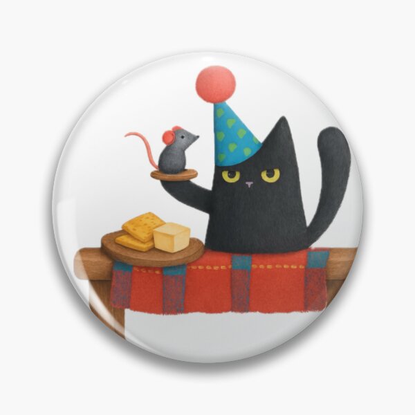 Item preview, Cheese & Crackers With Mouse - Naughty Black Cat designed and sold by TheWishingShed.