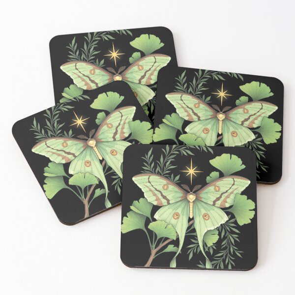 Item preview, Luna Moth Entomology Ginko Cottagecore Green Witch Whimsigoth designed and sold by Veymoth.