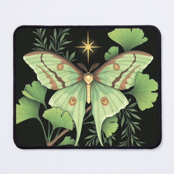 Item preview, Luna Moth Entomology Ginko Cottagecore Green Witch Whimsigoth designed and sold by Veymoth.