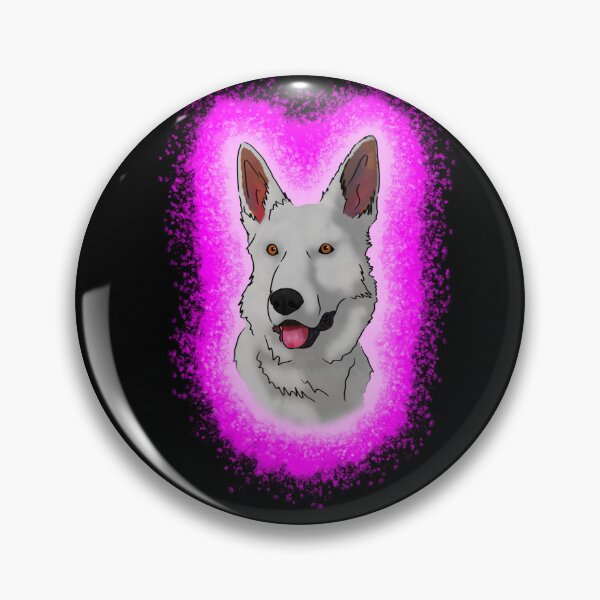 Artikelvorschau, Weißer deutscher Schäferhund, rosa Farbspritzer entworfen und verkauft von DawnCatcher20.