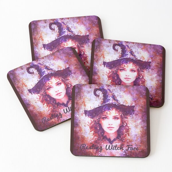 Item preview, Resting Witch Face – Watercolor Witch Portrait designed and sold by LuckyLunaBoutique.