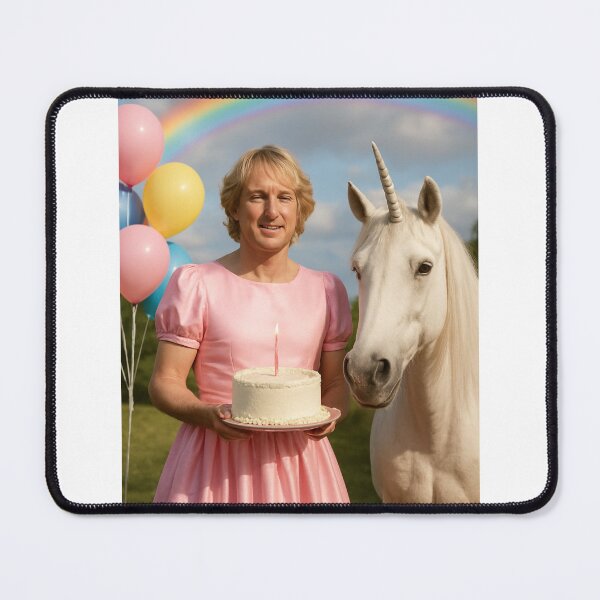 Item preview, Owen wilson unicorn pink rainbow party hat birthday funny prank meme gift weird designed and sold by CheeseBlueprint.